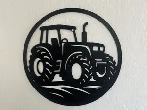 Tractor driving in the field wall art