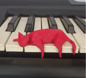 low poly sleepy cat
