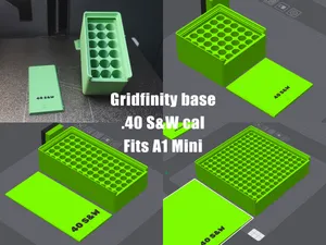 .40 S&W Gridfinity Ammo Storage Box - 1x1 to 4x4