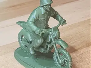 Green Army Man Soldier Men Sculpture Motor Cycle