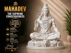 Lord Shiva Statue | Seated Blessing Pose |3D Print