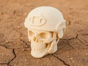 Soldaten-Schaedel Schädel Totenkopf Stahlhelm