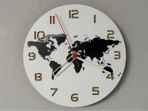 wall / desk clock Worldmap
