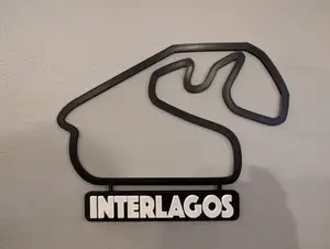 Interlagos Circuit Track Map (with Nameplate)