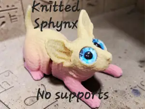 SC Knitted Sphynx Cat - glass eye compatible