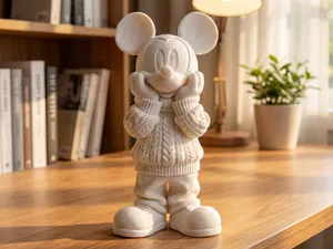 Cozy Retro Mouse Figurine | Cute Sweater Desk Toy