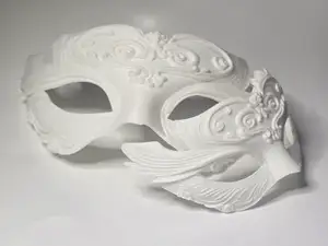 Maschera veneziana bianca x 3 (XL,L,M)