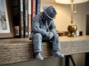 Sad Firefighter Edge Sitter Figurine!