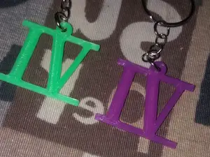 Llavero Cuatro IV números romanos