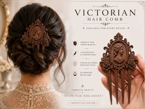 Victorian Cameo Hair Comb