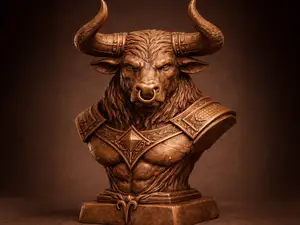 Taurus Zodiac Bust – Male Bull Sculpture