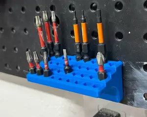 V2 - Peg Board 1/4" Hex Shank Bit Holder - 36 Bits