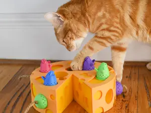 Cheesy Mouse Treat Puzzle Cat Toy