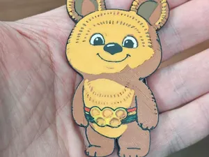 Olympic bear keychain (double sided)