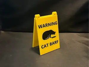Small Folding A-Frame Style Cat Barf Warning Sign