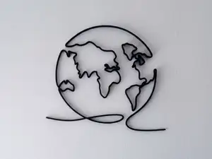 World Globe — Minimalist Line Art Wall Decor