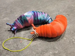 Articulated slug keychain fidget