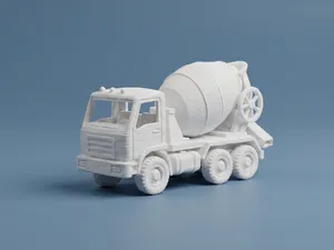 Concrete Mixer Truck Construction Vehicle 3D Model