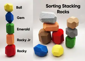 Sorting Stacking Rocks Balancing Developmental Toy