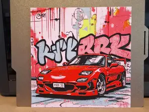 Mazda RX 7 - Graffiti - Hueforge - 4 colours