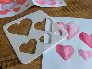 Multi-Heart Painting & Cutout Stencil Template