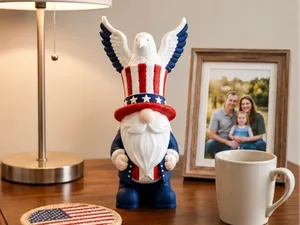 Patriotic Eagle Gnome Decor