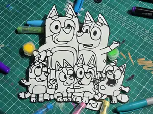Bluey Dog Family Coloring Squad Craft