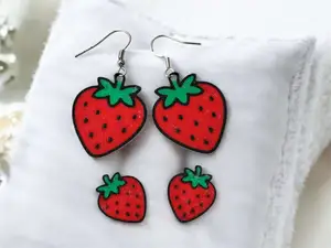 Strawberry Earrings dangle and studs charms