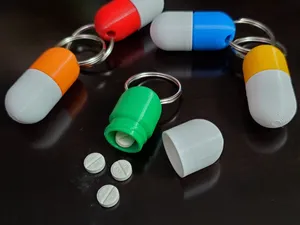 Pill Keychain - Pill shaped Pill Case