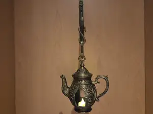 Antike Teekannen-Wandlaterne Lampe im Vintage-Look