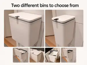 Wall-Mounted Flip-Lid Trash Bin (Cabinet & Wall)