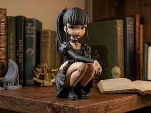 Goth Anime Girl Figurine Gothic Lolita Bookshelf