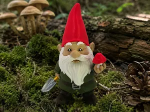 Waldzwerg mit Pilz und Schaufel