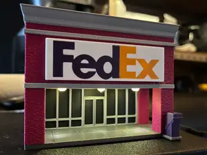 HO Train Scale Shipping Office (FedEx)