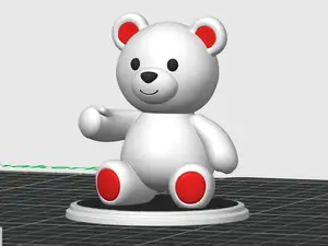 Cute teddy bear with projecting hand. balloon,card
