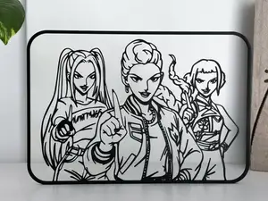 K-Pop Demon Hunters Line Art w/ Stand