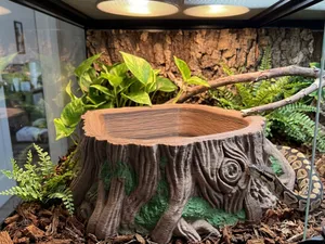 Tree Trunk Reptile Water Bowl