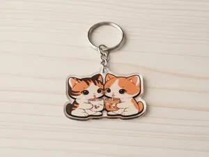 Llavero gatito adorable pareja