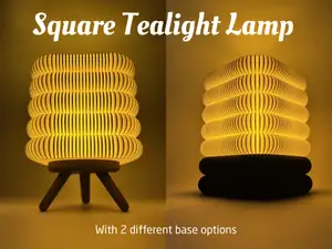 Square Ribbed Table Tealight Lamp