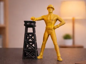Iconic Tulsa Golden Driller Figurine - No AMS!