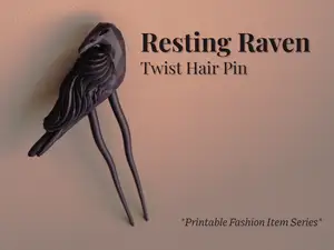 Resting Raven - Twist Hairpin