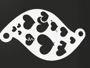 Heart face paint stencil