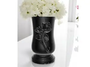 Elegant Memorial Vase with Embossed Rose