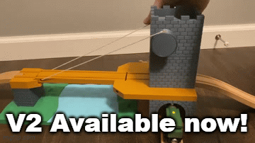 Wood Train Castle Drawbridge Brio, Ikea, etc