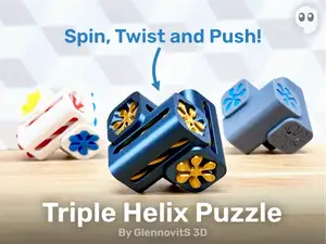 Triple Helix Puzzle (6 piece brainteaser + fidget)