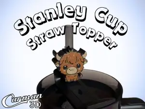 Highland Cow Stanley Cup Straw Topper
