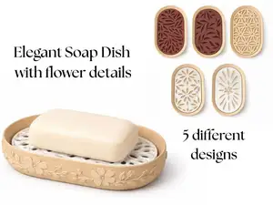 Elegant soap dish with flowers - Costumizable!