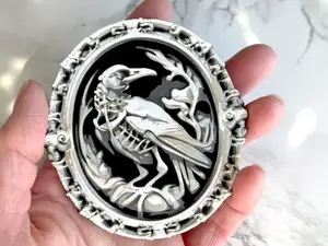 Gothic Skeletal Raven / Bird Magnet