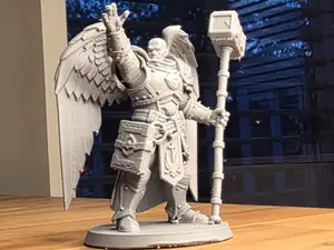 Winged Paladin with War Hammer Figurine