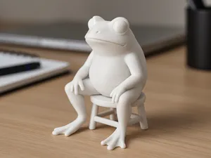Philosophical Frog – 3D Printable Sitting Figurine
